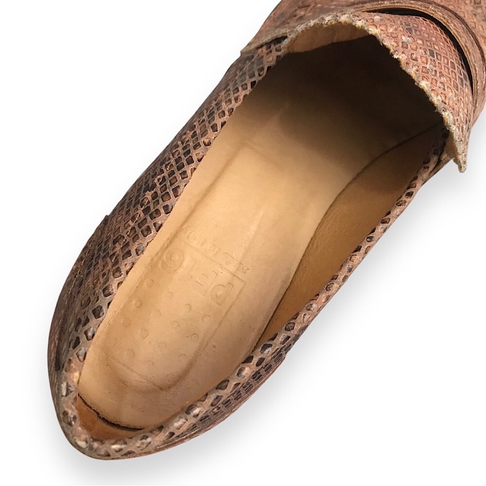 PF16 Paola Ferri Leather Chunky Block Heel Snakeskin Python Loafers EU 40 / US 9 - Picture 8 of 16
